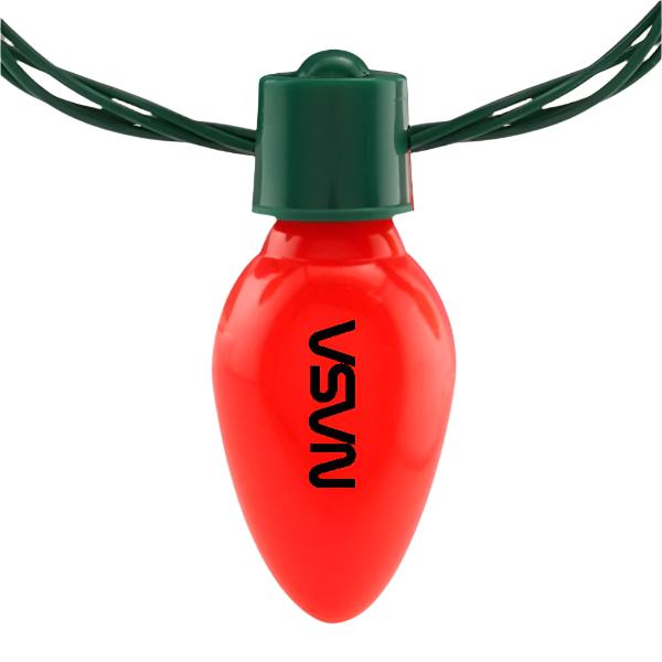 NASA Holiday Light Necklace Retro Logo on ONE bulb